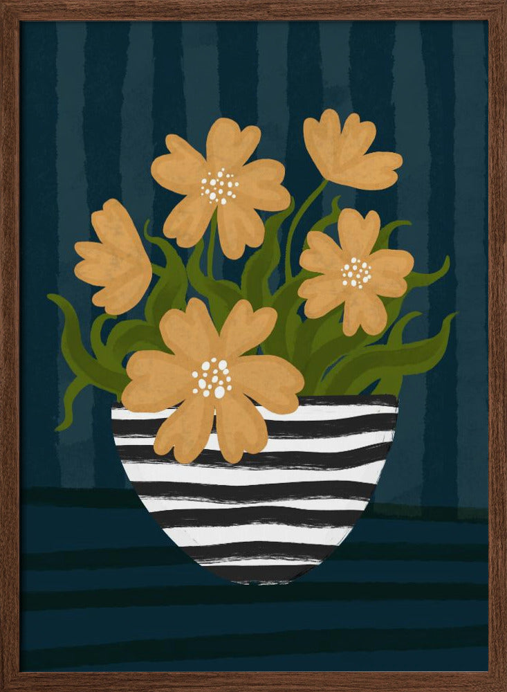 Striped Vase Poster