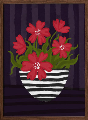 Striped Vase Poster