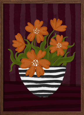 Striped Vase Poster