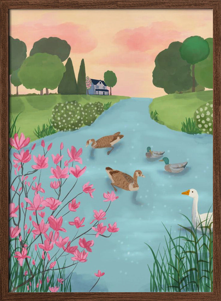 Ducks on Summer Trails Poster