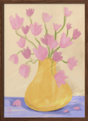 Simple Spring Blossoms In a Vase Illustration Art Poster