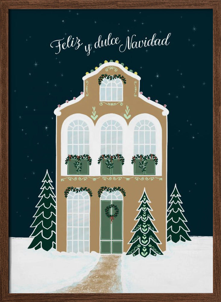 Starry gingerbread home - Feliz y dulce Navidad Poster