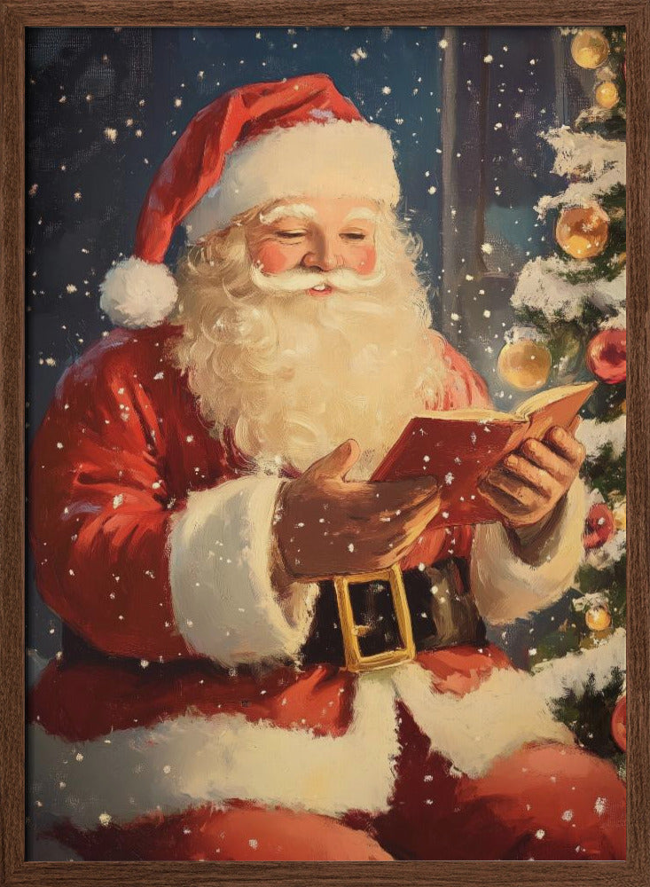 Santa Reading I Poster