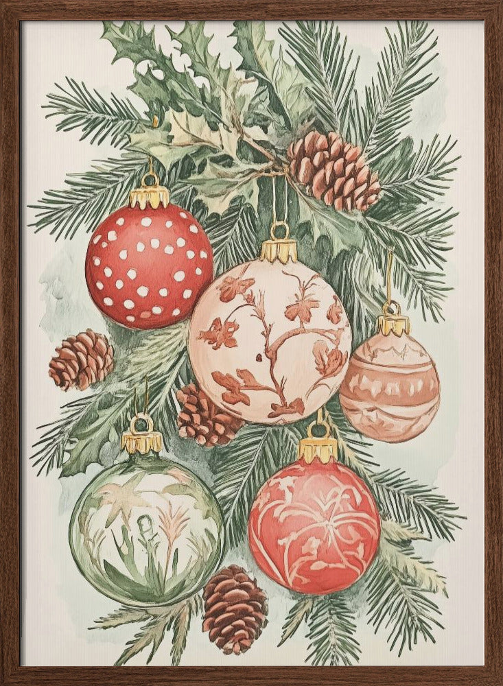 Christmas Ornaments I Poster