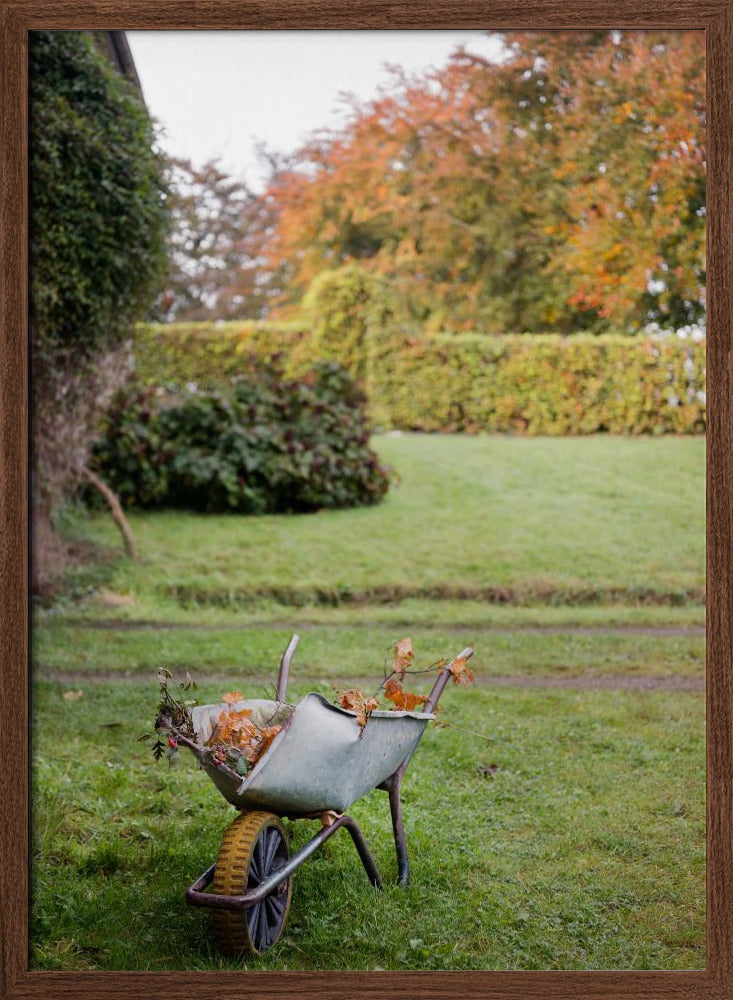 Autumn Wheelbarrow | Rustic Fall Garden Scene Poster