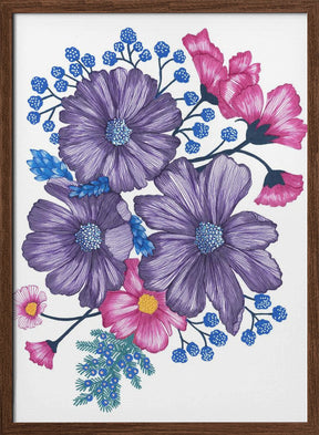 Pink and Purple Florals Poster