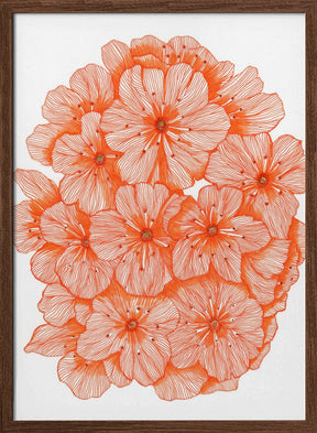 Big Orange Flowers Poster