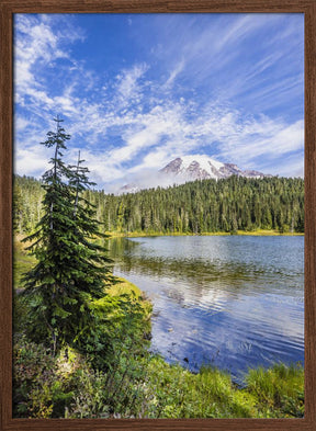 Impressive Mount Rainier and Reflection Lake Poster