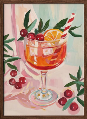 Christmas Aperol Spritz Cocktail Poster