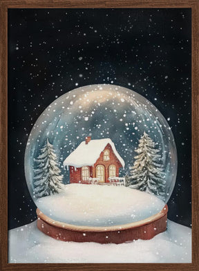 Snow Town Globe Poster