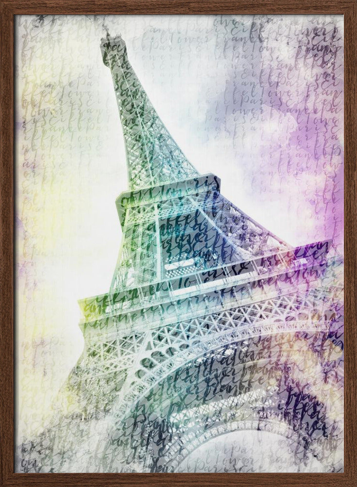 PARIS Watercolor Eiffel Tower Poster