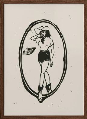 Pinup Space Cowgirl Poster