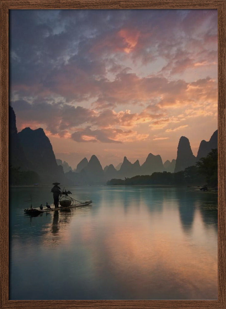 Li River Sunrise Poster