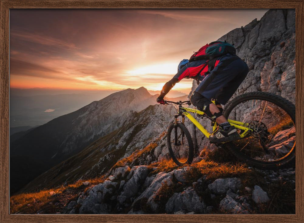 Golden hour high alpine ride Poster