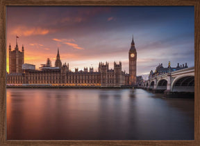 London Palace of Westminster Sunset Poster