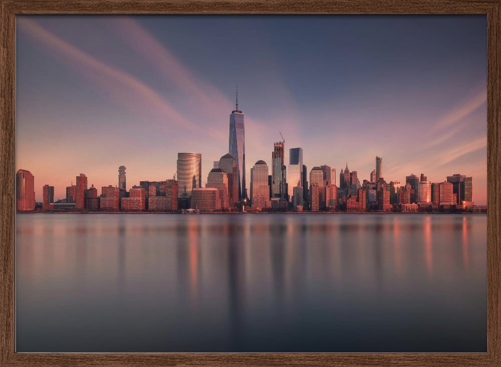 Lower Manhattan at dusk Poster