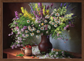 Still life with wildflowers and berries Poster