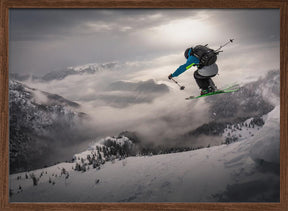 Backcountry skiing Poster