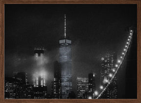 Night cityscape from the Brooklyn Bridge Poster