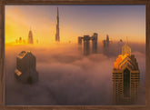 Dubai foggy sunrise in the city A738873 Poster