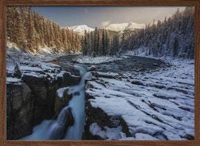 Sunlight in Sunwapta Falls Poster