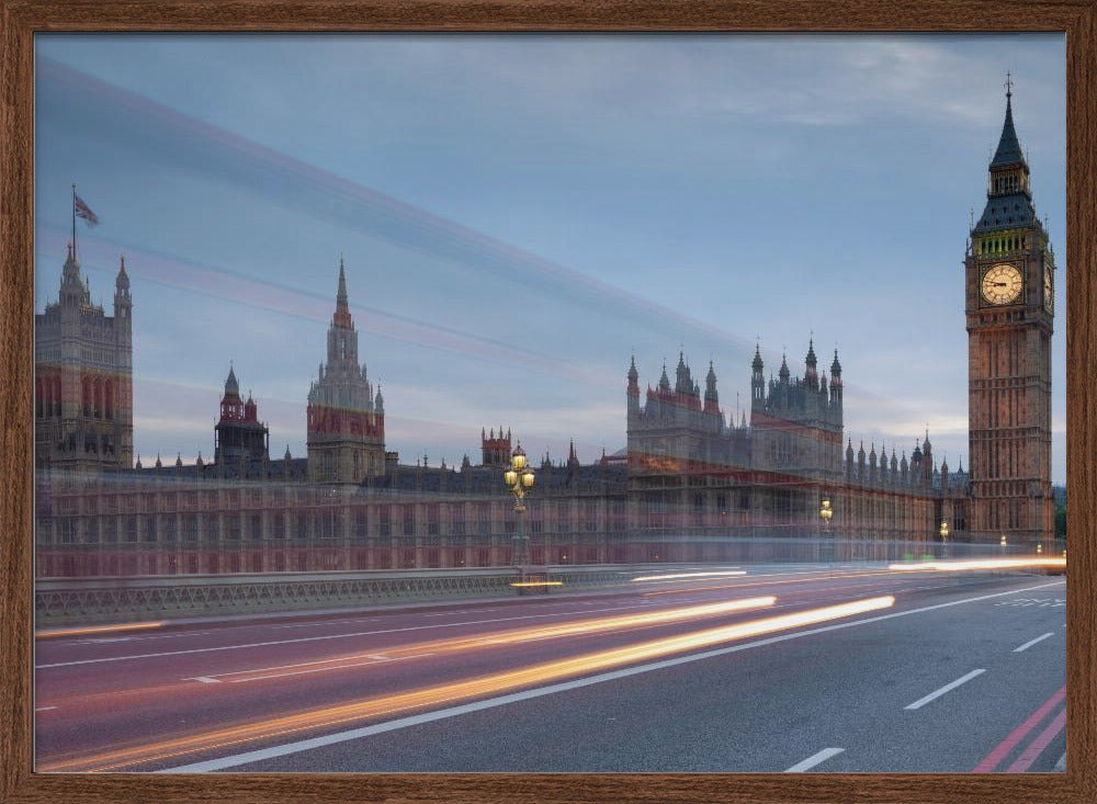 Big Ben with bright trails Poster