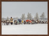 Women from the 8th Brigade on their way to the new camp Poster