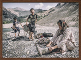 A Tajik woman is preparing to wash in the stream Poster