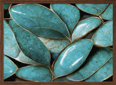 Turquoise Leafs Poster