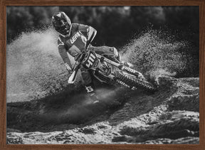 Motocross Black And White Poster