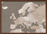 Earth tones detailed map of Europe Poster