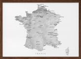 Gray map of France Poster