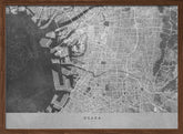 Gray map of Osaka Poster