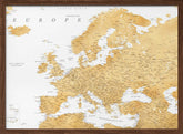 Golden detailed map of Europe Poster