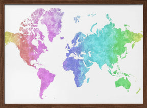 Jude watercolor world map Poster