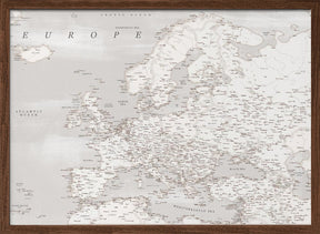 Lysander detailed map of Europe Poster