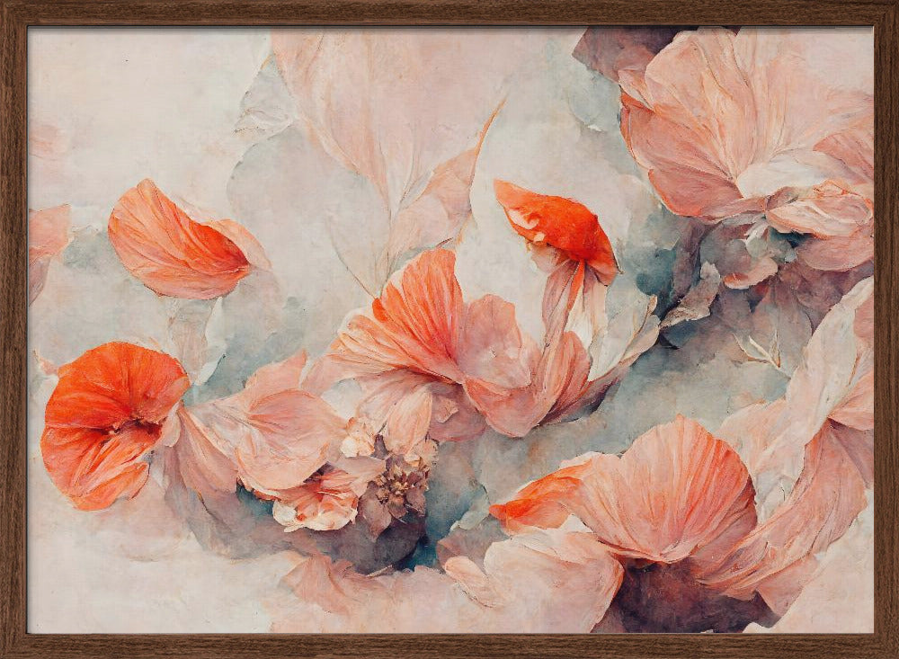 Wild Coral Flowers Poster