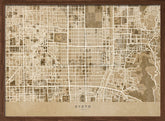 Sepia map of Kyoto Poster