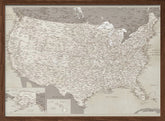 Highly detailed map of the United States, Gentry Poster