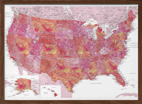 Highly detailed map of the United States, Tatiana Poster