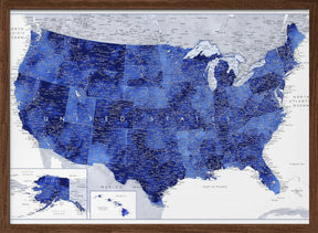 Highly detailed map of the United States, Gulzar Poster