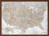 Highly detailed map of the United States, Kacia Poster