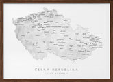 Gray watercolor map of the Czech Republic Poster