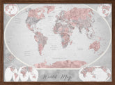 Classic world map in watercolor, Piper Poster