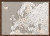 High detail map of Europe in neutrals Poster