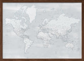 Detailed world map with cities, Maeli cold Poster