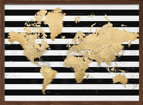 Detailed world map with cities, Harper Poster