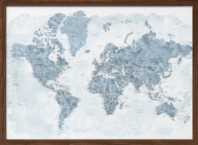 Detailed world map with cities, Jacq Poster