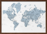 Detailed world map with cities, Ninian Poster