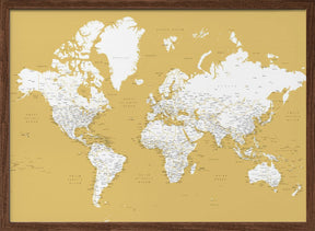 Detailed world map with cities, Andrew Poster